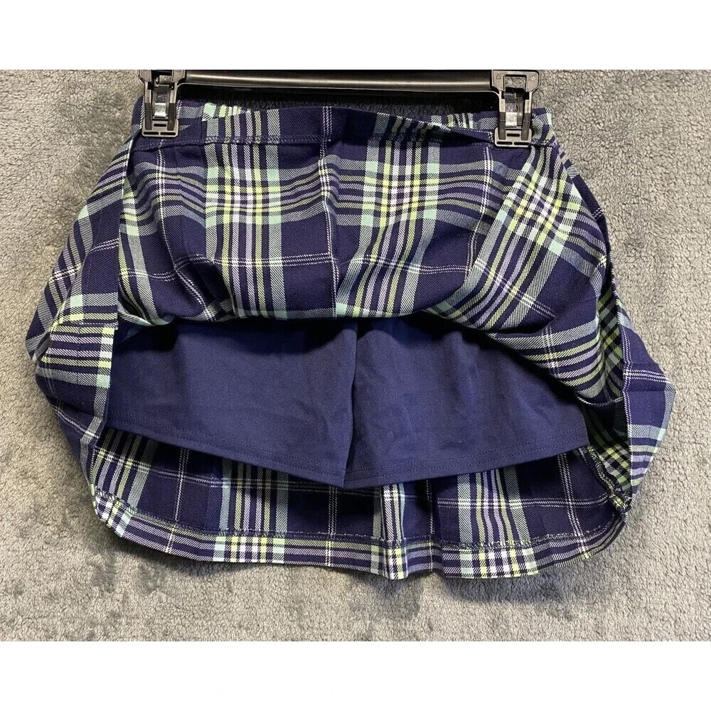 Justice Girls Faux Wrap Plaid Skirt Size L 12/14